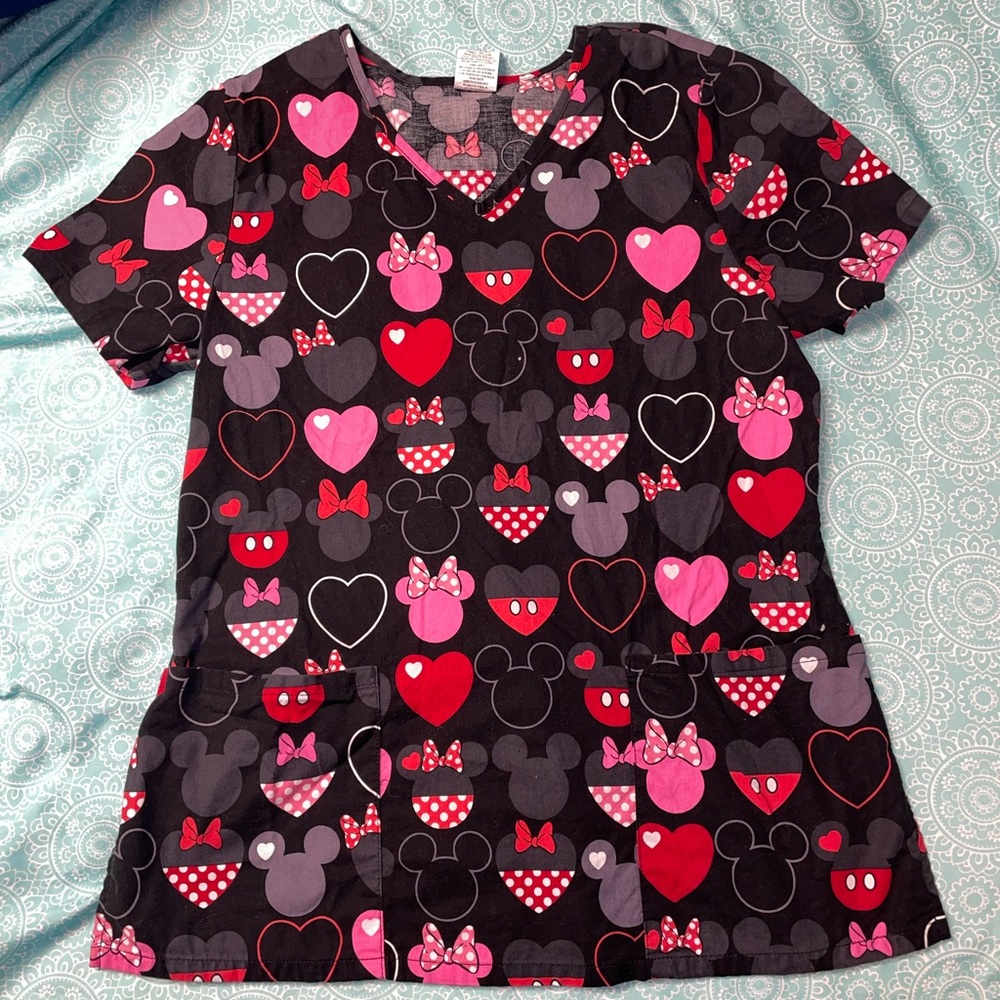 Mickey/Minnie Mouse Holiday Scrub Tops